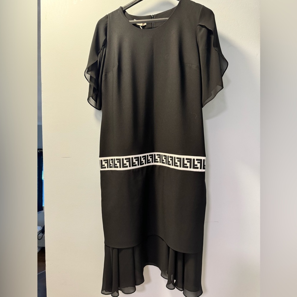 European Boutique Black Ruffle Dress UK 16 / US 12